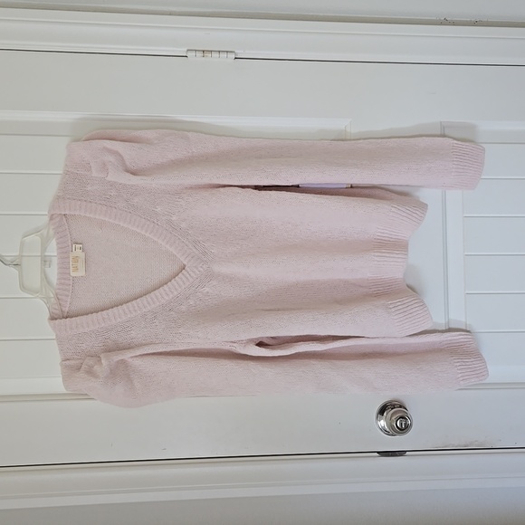 Nation LTD Lara Puff Shoulder V-Neck Sweater in Baby's Breath Size XL NEW - Picture 4 of 10